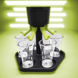6-glazen dispenser - individueel afsluitbaar incl. 6 glazen, shot dispenser, shotglas dispenser