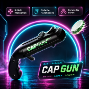 Capgun - flessendoppenpistool, flesopener, bieropener, bierdoppenpistool met 5 meter schietbereik