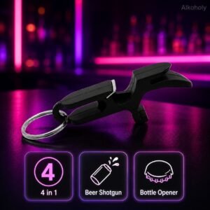 4in1 Shotgun Tool - bierprikker, flesopener, blikopener, sleutelhanger in één
