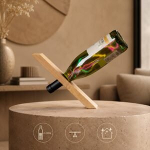 Bamboe wijnfleshouder, drijvende creatieve fleshouder met magische illusie, decoratieve presentatie wijnfles