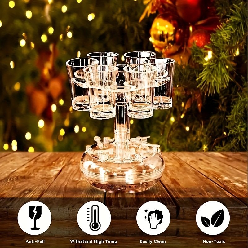 6er Transparenter Shot Verteiler, Shotdispenser, Schnapsglas Spender, Perfekt für Partys & Spiele - Afbeelding 5