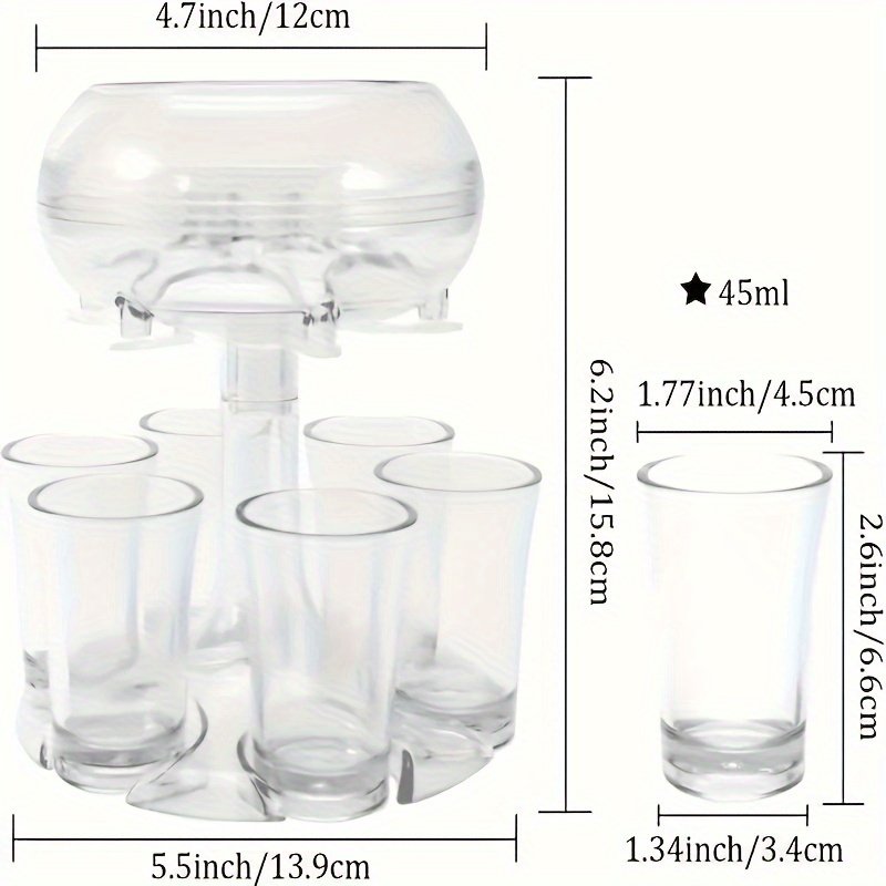 6er Transparenter Shot Verteiler, Shotdispenser, Schnapsglas Spender, Perfekt für Partys & Spiele - Afbeelding 4