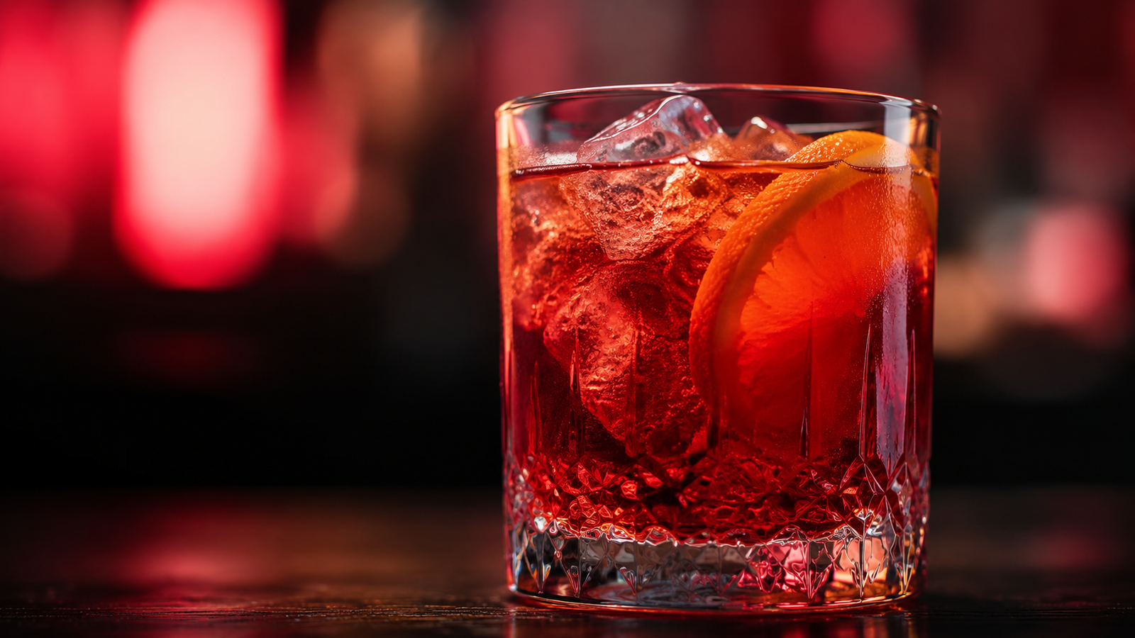 Neon Rezeptbild 232461 Americano Americano vor extrem unscharfem Neonhintergrund in der Farbe des Drinks