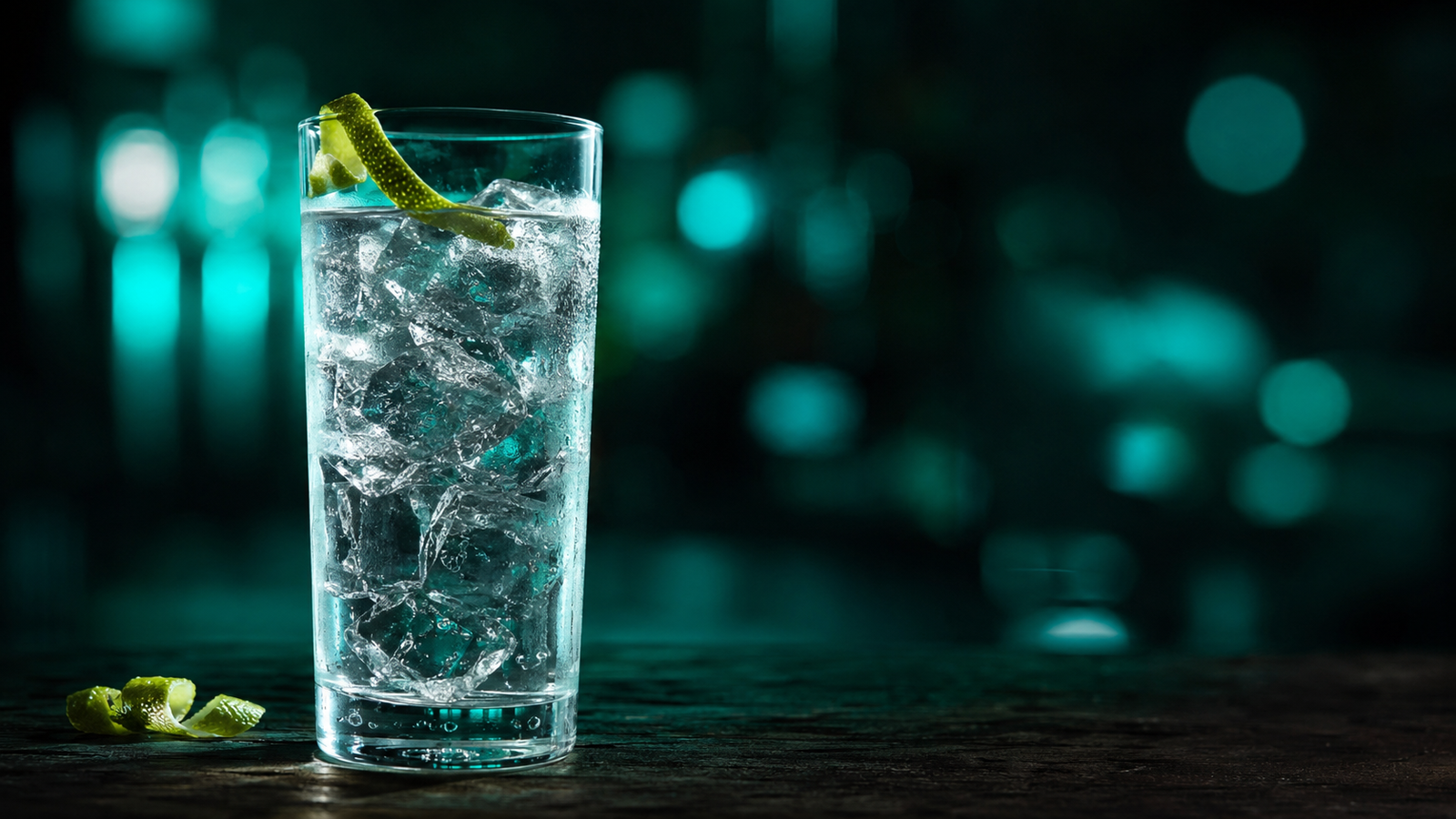 Neon Rezeptbild 232492 Vodka Soda Vodka Soda vor extrem unscharfem Neonhintergrund in der Farbe des Drinks